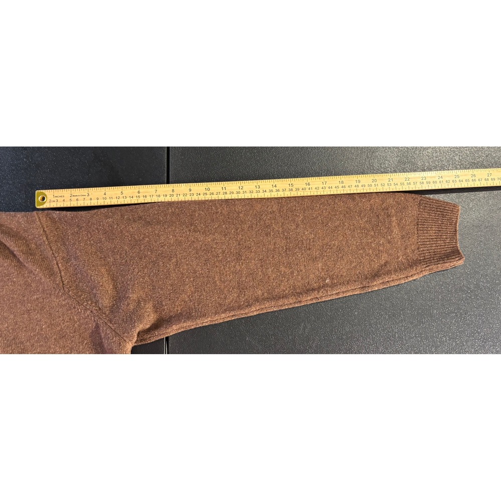 P.G. Field Mens V-Neck Sweater Brown Marl Knit Pullover Size Medium - Picture 3 of 6